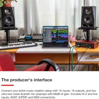 Focusrite Scarlett 16i16 4th Gen USB Audio Interface, for Songwriting, Music Production, Recording, and Podcasting — High-Fidelity, Studio Quality Recording, and All the Software You Need to Record