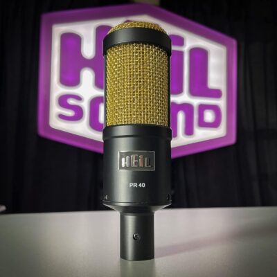 Heil PR 40 Dynamic Microphone for Streaming, Podcast, Recording, and Broadcast, XLR Microphone for Live Music, Wide Frequency Response, Smooth Sound, Superior Rear Noise Rejection – Black & Gold