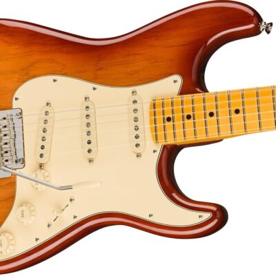 Fender American Professional II Stratocaster – Sienna Sunburst Bundle with Case, Strap, Cable, and Guitar Cleaning Kit
