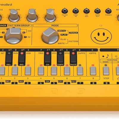 Behringer TD-3-AM Analog Bass Line Synthesizer with VCO, VCF, 16-Step Sequencer, Distortion Effects and 16-Voice Poly Chain
