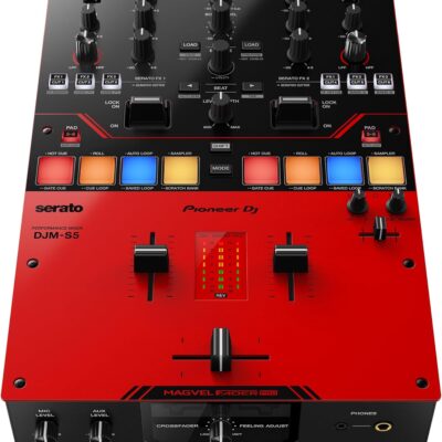 Pioneer DJ DJM-S5 2-channel Mixer for Serato DJ,Red/Black