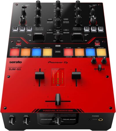 Pioneer DJ DJM-S5 2-channel Mixer for Serato DJ,Red/Black