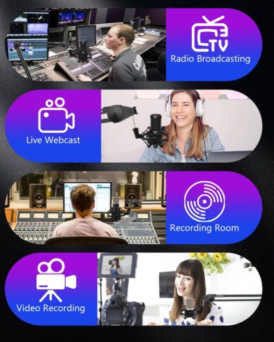 Universal Microphone Shock Mount, Mic Clip Holder for Diameter 47mm-53mm Mic Anti Vibration Adjustable High Isolation Shock Mount