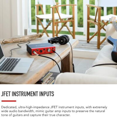 Focusrite Clarett+ 2Pre USB-C Bus-Powered Audio Interface for Music Production, with Two Professional Quality Pre-Amps and Powerful and Transparent Headphone Outputs/Instrument Inputs