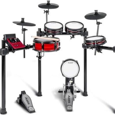 71IGv ZlrbL. AC SL1500 Alesis Nitro Pro Electric Drum Set with Dual-Zone Quiet Mesh Pads, 500+ Authentic BFD Sounds, Bluetooth, Drumeo, USB MIDI, Double Kick Compatible
