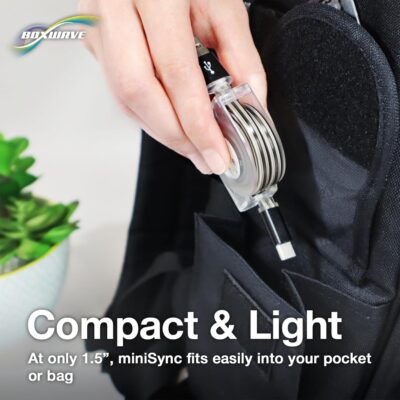 BoxWave Cable Compatible with Keith McMillen Instruments QuNeo MPE – miniSync – USB-A to USB Type-C, Retractable Cable 5 Pre-Set Lengths Avoid Tangles