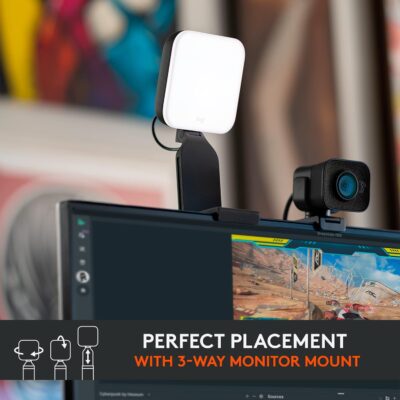 71IOmnHPVnL. AC SL1500 Logitech for Creators Litra Glow Premium LED Streaming Light with TrueSoft- Computer lighting for video conferencing, Zoom meetings, with adjustable mount and desktop app control for PC/Mac – Graphite