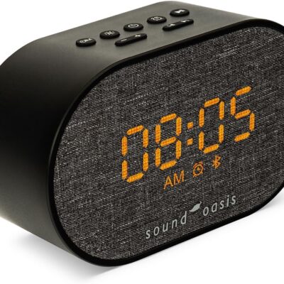 71IW2lV2XML. AC SL1500 Sound Oasis® Bluetooth Tinnitus Sound Therapy System® Alarm Clock – Sleep Better, Manage and Mask Tinnitus, 30 Built-in Sounds for Tinnitus Relief, Sleep-Friendly Lighting, Travel Friendly (BST-150T)