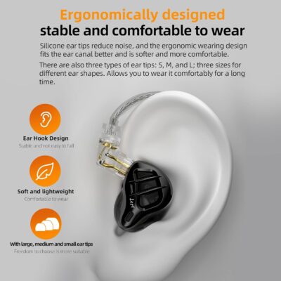 KZ ZAR in-Ear Monitor 7BA+1DD Hybrid Drivers Gaming Earbuds HiFi Bass Noise Isolation IEM, Clarity in All Frequency Stereo Comfort-fit in Ear Headphones for Audio Engineers, Musicians(No Mic)
