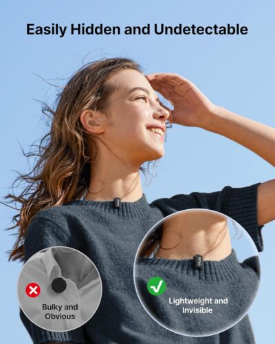 BOYA mini 2 Wireless Lavalier Microphones for iPhone 15/16/17 & Android, AI Noise Cancellation, App Control, 30H Battery Life with Charging Case, Lapel Microphone Wireless for Video Recording Vlogging