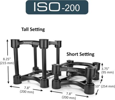 71J AhwaYJS. AC SL1500 IsoAcoustics Iso-Stand Series Speaker Isolation Stands with Height & Tilt Adjustment: Iso-200 (7.8 x 10) Pair