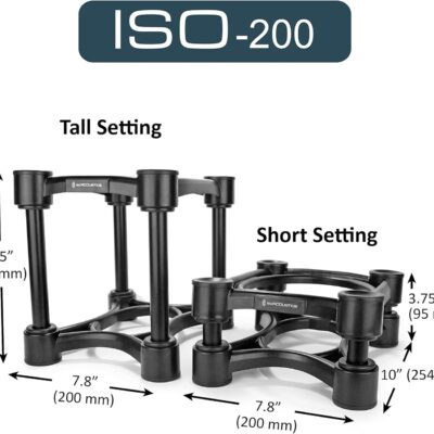 71J AhwaYJS. AC SL1500 IsoAcoustics Iso-Stand Series Speaker Isolation Stands with Height & Tilt Adjustment: Iso-200 (7.8 x 10) Pair