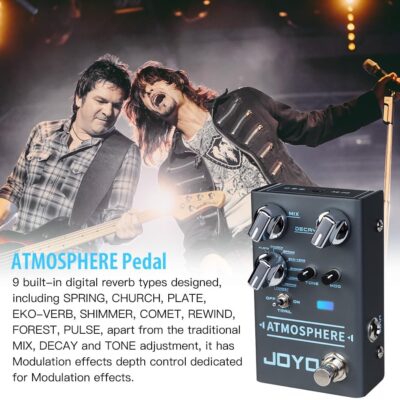 JOYO Reverb Pedal 9 Digital Reverb Types with Modulation and Trail Function for Electric Guitar Effect (Atmosphere R-14)