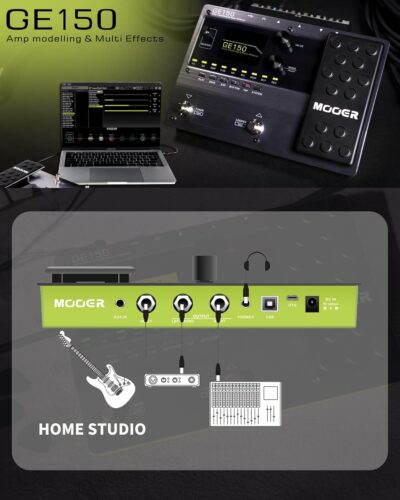 71Jo1A R11L. AC SL1500 MOOER GE150 Electric Guitar Amp Modelling Multi Effects Pedal Portable Multi Effects Processor with Expression & IR Loading for Live show, Live Streaming, Home Studio, Guitar Practice