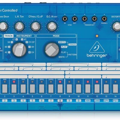 Behringer RHYTHM DESIGNER RD-6-BB Analog Drum Machine with 8 Drum Sounds, 64 Step Sequencer and Distortion Effects