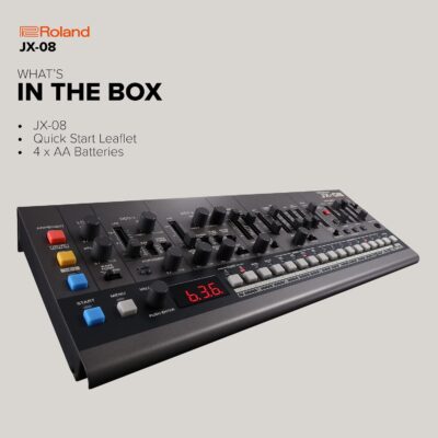 Roland JX-08 Sound Module Boutique Synthesizer – Compact, Modern Reissue of the Legendary Roland JX-8P from 1985 with New Effects, Polyphonic Sequencer, and More – Lightweight, Portable, Black