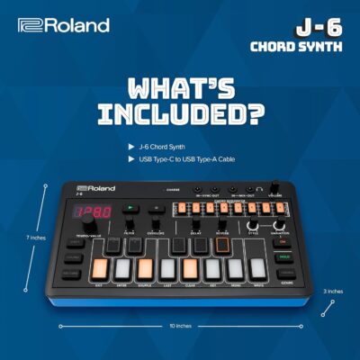 Roland AIRA Compact J-6 CHORD SYNTH | Portable song creation machine with professional Roland sound and features | JUNO-60 Synth Engine & Presets | Chord Sequencer | Effects