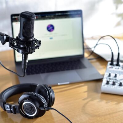 Audio-Technica AT2020 Cardioid Condenser Studio XLR Microphone, Ideal for Project/Home Studio Applications, Black