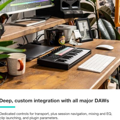 Novation Launchkey Mini 25 MK4 — Portable 25 Mini-Key, USB, MIDI Keyboard Controller with DAW Integration. Chord Mode, Scale Mode, Drum Pads, and Arpeggiator. Includes Music Creation Software Bundle