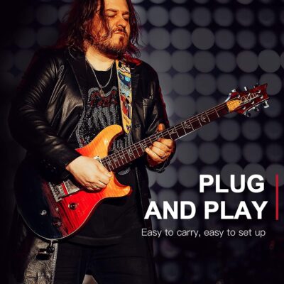 71LVv O7hL. AC SL1200 1 Xvive U2 Guitar Wireless System with Transmitter and Receiver for Electric Guitars, Bass, Violin (Red)