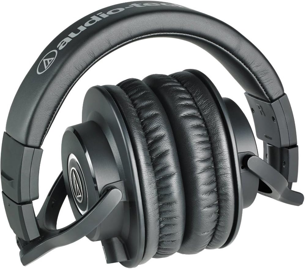 Audio-Technica ATH-M40x Professional Studio Monitor Headphone, Black, with Cutting Edge Engineering, 90 Degree Swiveling Earcups, Pro-Grade Earpads/Headband, Detachable Cables Included