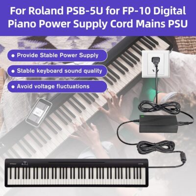 12VDC Adapter fit for Roland PSB-5U FP-10 RD-88 TD-07 Kits SPD-SX Pro Jupiter XM Fantom-06/07/08, Meeting Professional Performance and Recording Needs, with Strong Digital Pian Compatibility
