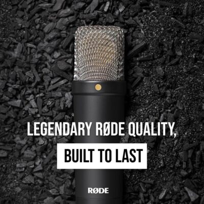 RØDE NT1 Signature Series Large-Diaphragm Condenser Microphone with Shock Mount, Pop Filter and XLR Cable for Music Production, Vocal Recording, Streaming and Podcasting (Black)