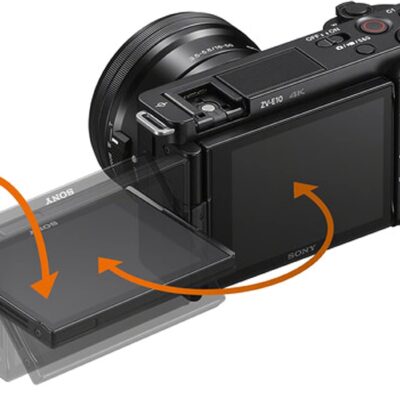 Sony ZV-E10 Mirrorless Camera with 16-50mm Lens, 128GB Extreem Speed Memory,.43 Wide Angle & 2X Lenses, Case. Tripod, Filters, Hood, Grip,Spare Battery & Charger, Editing Software Kit -Deluxe Bundle