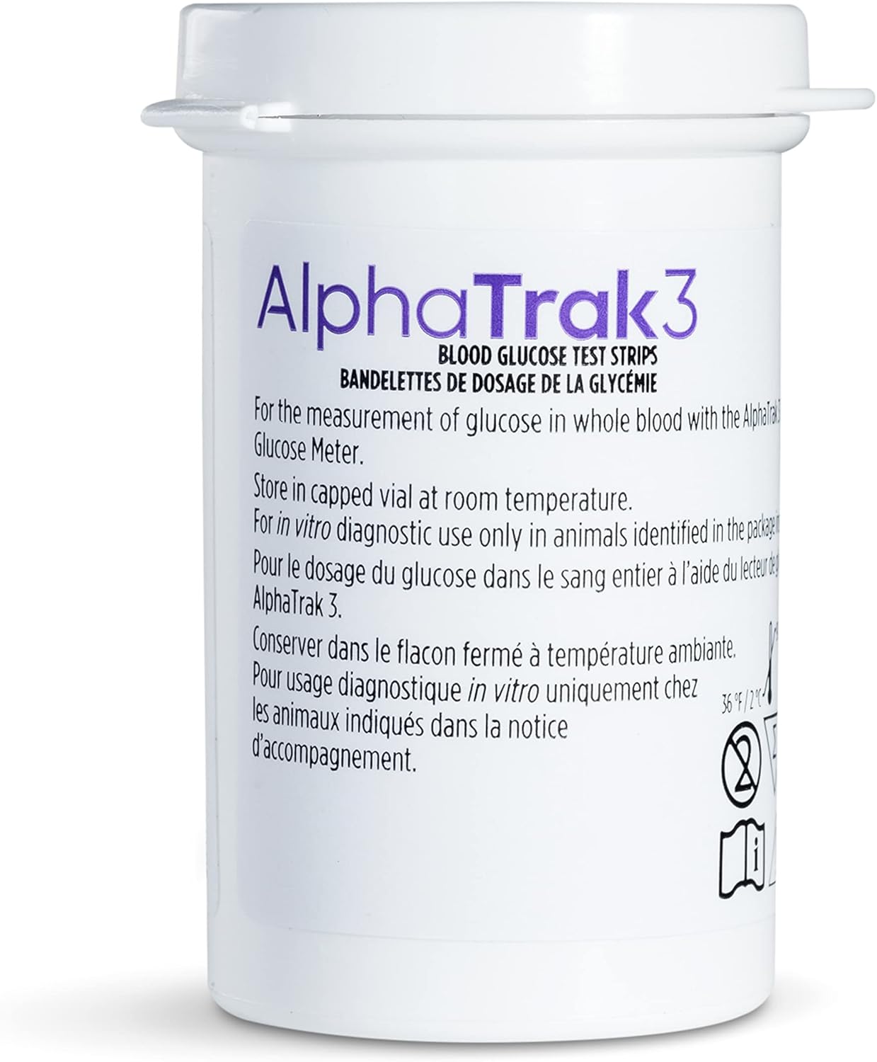 AlphaTrak 3 Test Strips for Use with AT3 Blood Glucose Monitoring System for Cats, Dogs, and Horses, 50 Count