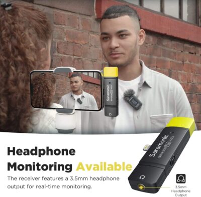 Saramonic Blink500 Pro Dual-Channel Wireless Lavalier Microphone for iPhone, Cordless 2.4G Clip-on Mic for Video Recording Facebook YouTube Live Stream Podcast Vlog Interview (B3)