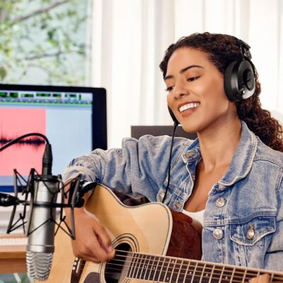 Rode NTH-100 Professional Over-Ear Headphones with Soft Case, 3.5mm to 1/4 Headphone Adaptor and StreamEye Polishing Cloth