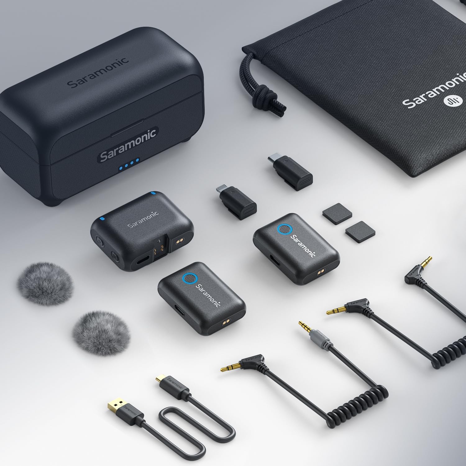 Saramonic BLINK500B2+ Wireless Lavalier Microphone for iPhone/Camera/Android, Detail-Rich Audio, 40h Battery Life, Clip on Wireless Lapel Mic for Live Streaming Video Conference Recording