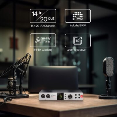 Antelope Audio Discrete 4 Pro Synergy Core Desktop 14×20 Audio Interface – Thunderbolt 3 & USB 2.0 4 Channel Microphone Preamp Recording, Streaming Studio Audio Interface w/Onboard Real-Time Effects