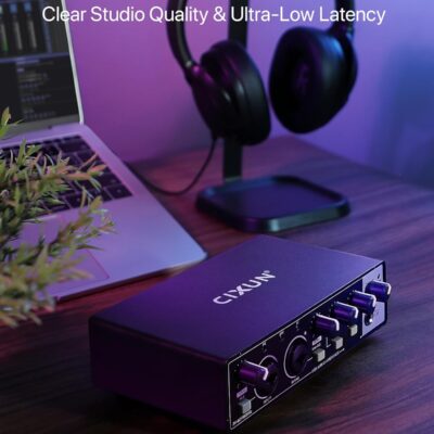 71ONVfRZTL. AC SL1500 2×2 USB-C Audio Interface for PC/Mac Recording, 24-bit/192kHz, Dual TS/XLR Inputs, +48V Phantom Power, Studio/Podcast/Streaming (Matte Black)