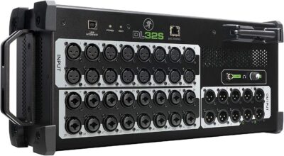 Mackie DL32S 32-channel Digital Rack Mixer with Integrated 32-in/32-out USB 2.0 Audio Interface + Pro Headphone with Pair of EMB XLR Cable and Gravity Magnet Phone Holder Bundle