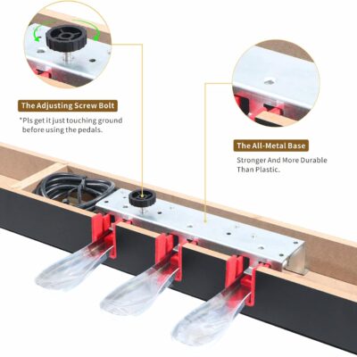 Wooden Furniture Stand With 3-Pedal Unit System Compatible for Roland FP30 FP30X Digital Piano Keyboards (Black)