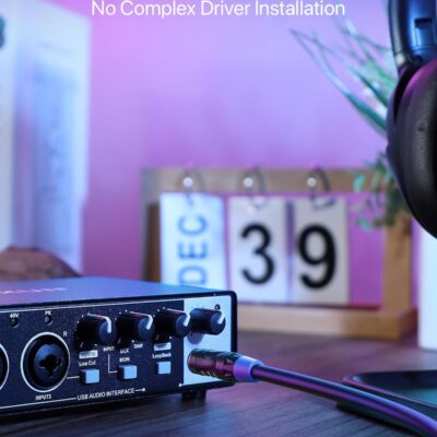 71PQggJaumL. AC SL1500 2×2 USB-C Audio Interface for PC/Mac Recording, 24-bit/192kHz, Dual TS/XLR Inputs, +48V Phantom Power, Studio/Podcast/Streaming (Matte Black)