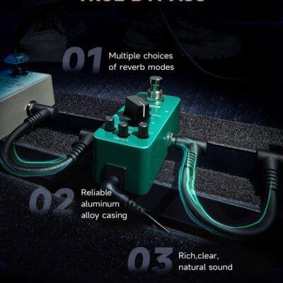 Donner Reverb Guitar Pedal, Verb Square Digital Reverb 7 Modes Room, Hall, Church, Spring, Plate, Studio, Mod, True Bypass