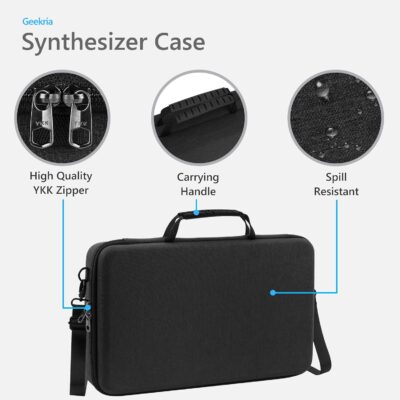 GEEKRIA Hard Shell Travel Case Compatible with Arturia MicroBrute UFO/MicroFreak, Audio Synthesizer Carrying Bag (Dark Gray)