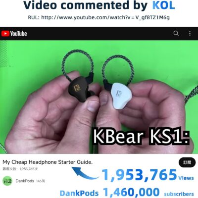 KBEAR KS1 Earphones in Ear Monitor Super Bass Wired Earbuds, Crystal Clear Sound IEM Headphones, High Resolution Noise Canceling Ear Monitors Headphone for Singers Musician Audifonos Auriculares