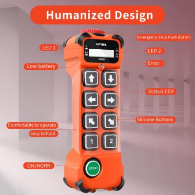 8 Channel Button Wireless Crane Remote Control Industrial Radio Overhead Bridge Hoist Crane Controller 2 Transmitters and Receiver H108 12-65V
