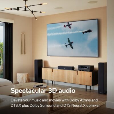 Denon AVR-S970H 8K Ultra HD 7.2 Channel (90W X 7) AV Home Audio Receiver, Built for Gaming, Music Streaming, 3D Audio & Video, Alexa + HEOS, Black, Bluetooth Amplifier