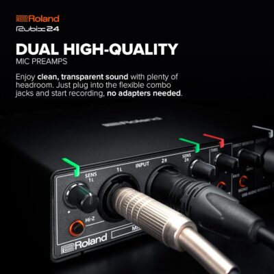 Roland Rubix24 2-In/4-Out USB Audio Interface | High-Resolution Audio | Record with Mics, Guitars, Keys & More | Compact & Durable Build | Compatible with Mac, PC & iPad | Expanded I/O Features