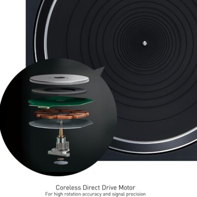Technics Turntable, Premium Class HiFi Record Player with Coreless Direct, Stable Playback, Audiophile-Grade Cartridge and Auto-Lift Tonearm, Dustcover Included – SL-100C, Black (SL-100C-K)