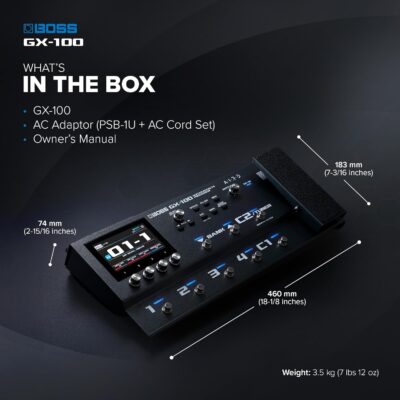 BOSS GX-100 | Advanced Guitar Effects Processor | Authentic Tube Amp Tone with AIRD Technology | 32 Amp Types & 170+ BOSS Effects Derived from the Flagship GT-1000