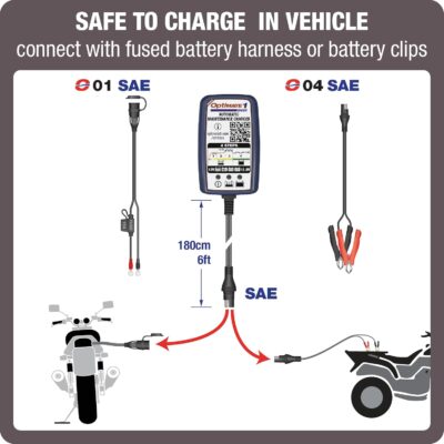 Tecmate TecMate Optimate 1 Duo, TM-409, 4-Step 12V / 12.8V 0.6A Battery Charger & maintainer