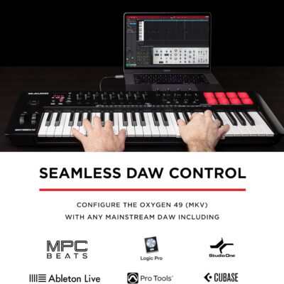 M-AUDIO Oxygen 49 (MKV) Key USB MIDI Keyboard Controller with Beat Pads, Smart Chord, Scale Modes, Arpeggiator and Native Instruments Sound Package (NKS Integration)