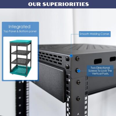 71Ty2vZVEJL. AC SL1500 24U Server Rack Cabinet with Drawer & 2 PCS Full Size Rack Shelves – Integrated Top/Bottom Panels, 4 Rolling Wheels for 19 Equipment & Home Lab Studio