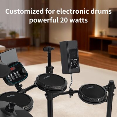 AODSK 20W Professional Electronic Drum Speaker with Bluetooth 5.0, Portable Practice Monitor Speaker for All Electronic Drums, with Treble/Bass Adjustment