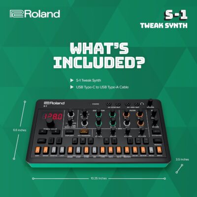 Roland AIRA Compact S-1 Tweak Synth | Ultra-Portable Micro Polysynth with Advanced Tools | D-Motion Sound Control